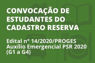 Estudantes do cadastro reserva do Edital n° 14/2020/PROGES/UFOPA são convocados e devem enviar o comprovante de seus dados bancários até o dia 14 de setembro de 2020