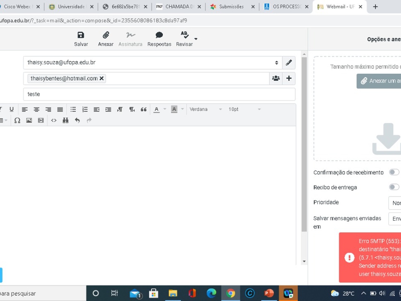 Problema de email